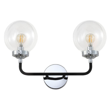 Caleb Brass Vanity Wall Sconce Clear